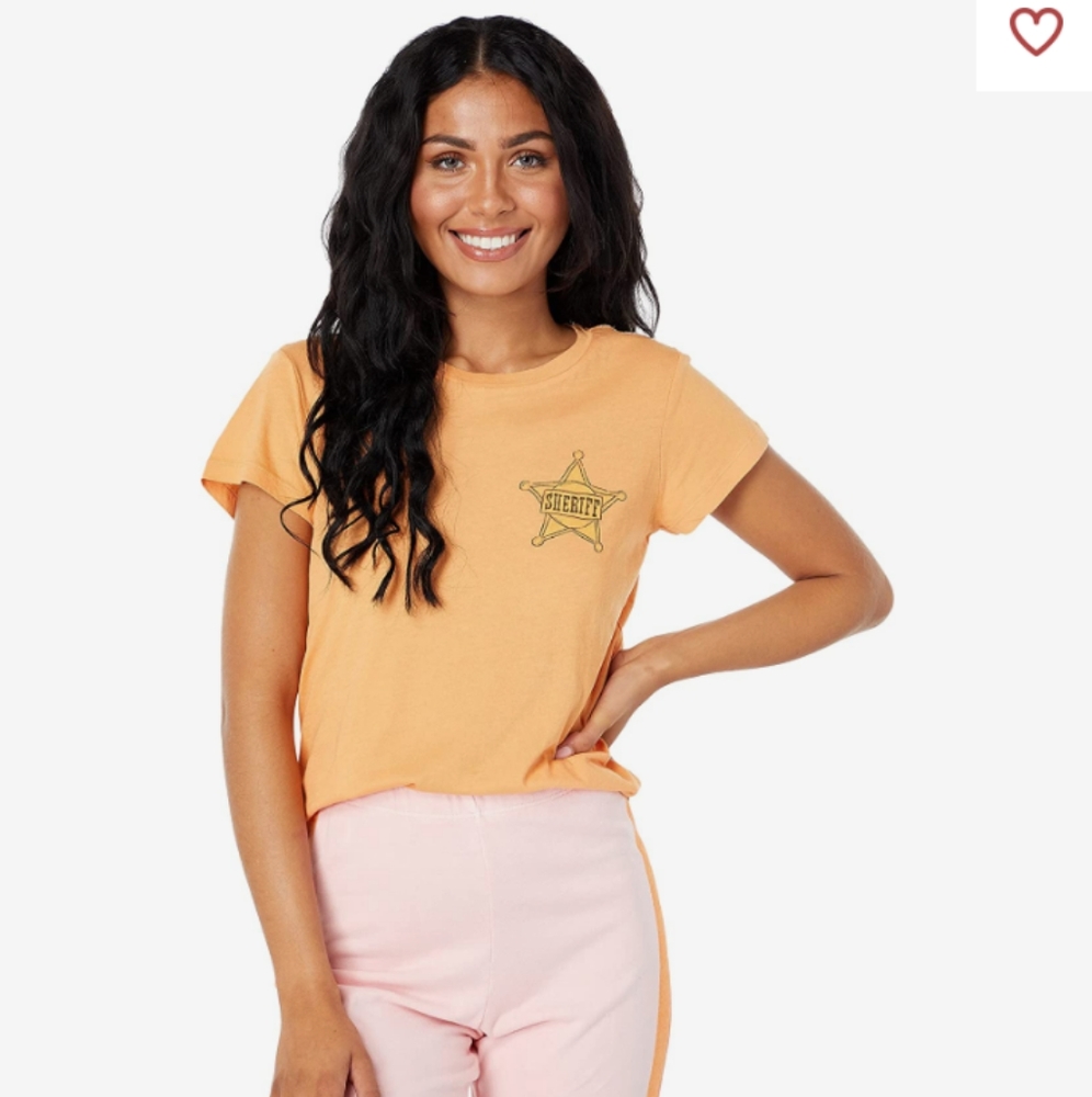 New Wildfox Sheriff In Town No9 Tee | Apricot Tan Apricot Tan sz Small